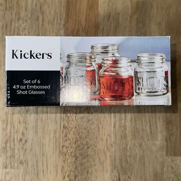 NIB Kickers mason jar  shot glasses set of 6 - Picture 4 of 4